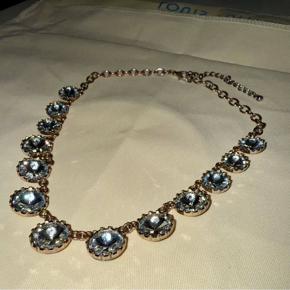 J. Crew Brulee Rhinestone & Brass Statement Necklace - Picture 3 of 4